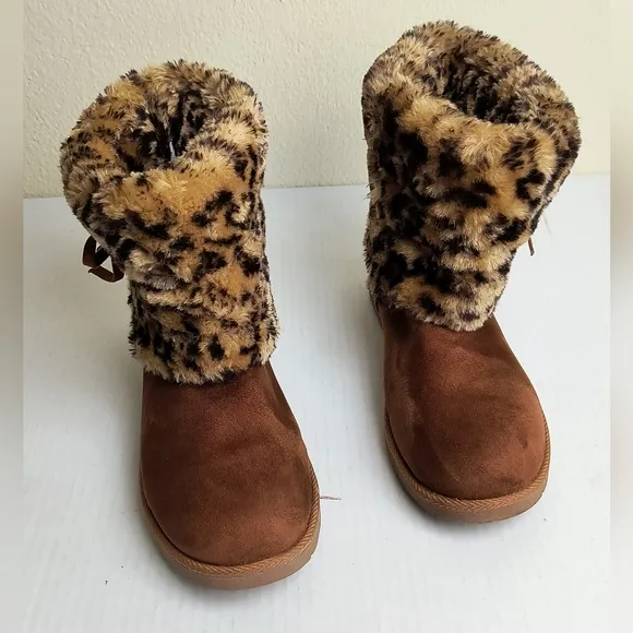 MAKALU California WinterLand Faux Fur Lining Cheetah Print Big Girl/Big Kid 4M