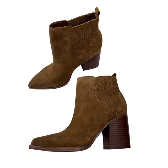 Marc Fisher Women Matter Suede Leather Pointed Toe Ankle Boots SZ 8.5M-Pull On