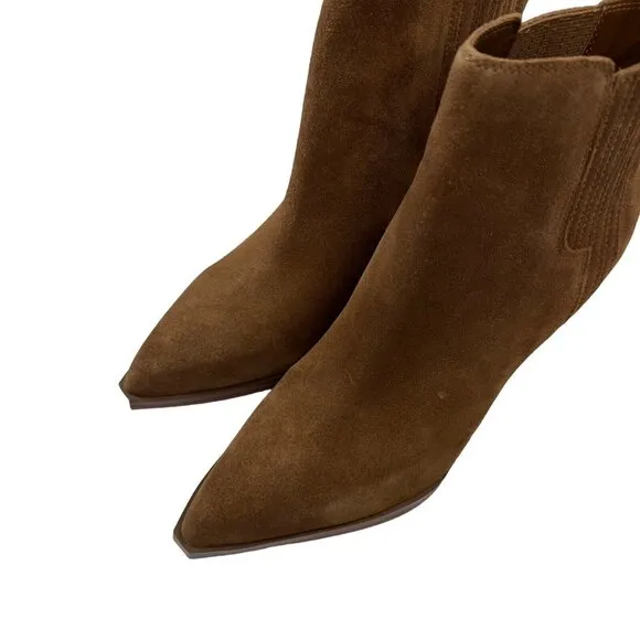 Marc Fisher Women Matter Suede Leather Pointed Toe Ankle Boots SZ 8.5M-Pull On