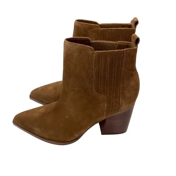 Marc Fisher Women Matter Suede Leather Pointed Toe Ankle Boots SZ 8.5M-Pull On