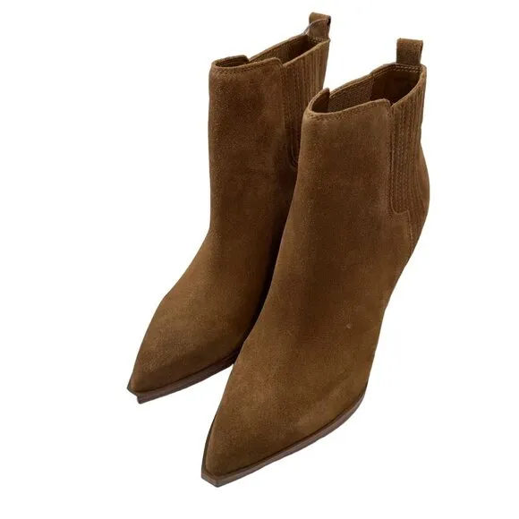 Marc Fisher Women Matter Suede Leather Pointed Toe Ankle Boots SZ 8.5M-Pull On