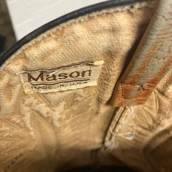 MASON Men’s Leather Cowboy Boots Size 9.5