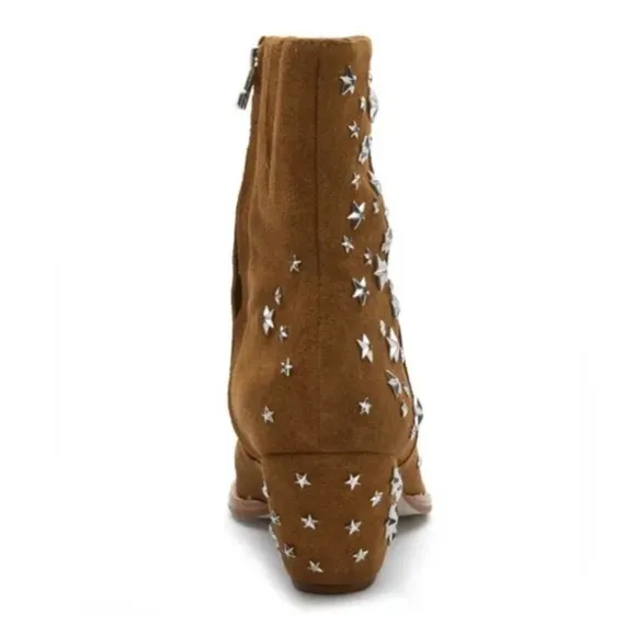 Matisse Caty Women Cowboy Boots Star Studded Fawn Suede Limited Edition Sz 9 New