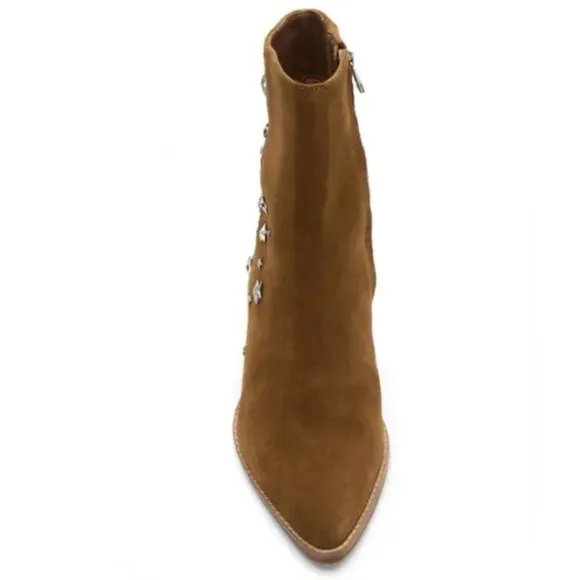 Matisse Caty Women Cowboy Boots Star Studded Fawn Suede Limited Edition Sz 9 New