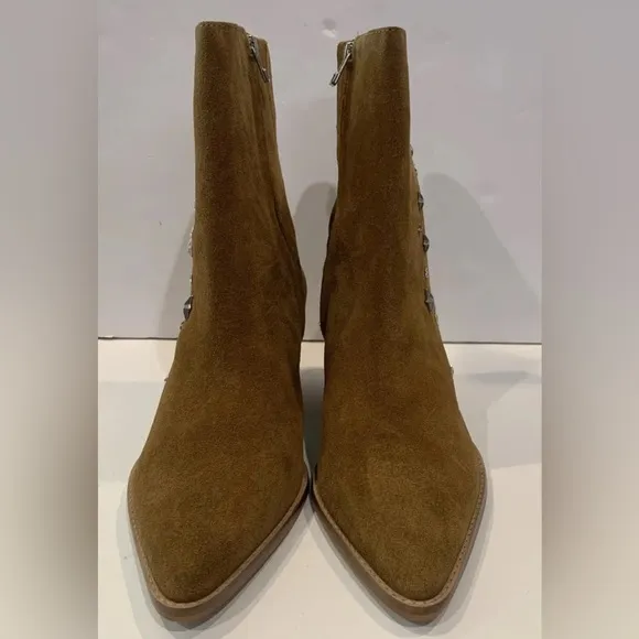 Matisse Caty Women Cowboy Boots Star Studded Fawn Suede Limited Edition Sz 9 New