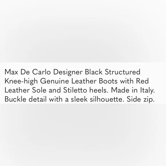 Max de Carlo Women Italian LEATHER Stiletto 2.5” Boots RED Sole Size 6.5 NEW