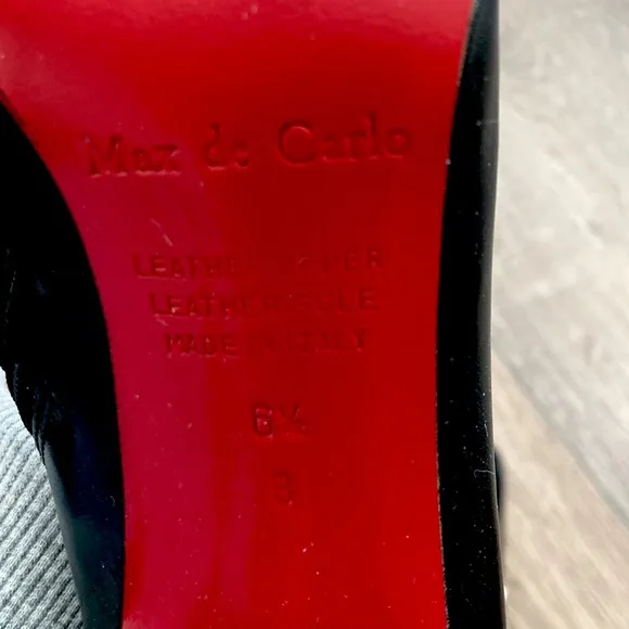 Max de Carlo Women Italian LEATHER Stiletto 2.5” Boots RED Sole Size 6.5 NEW