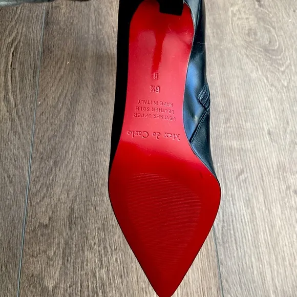 Max de Carlo Women Italian LEATHER Stiletto 2.5” Boots RED Sole Size 6.5 NEW