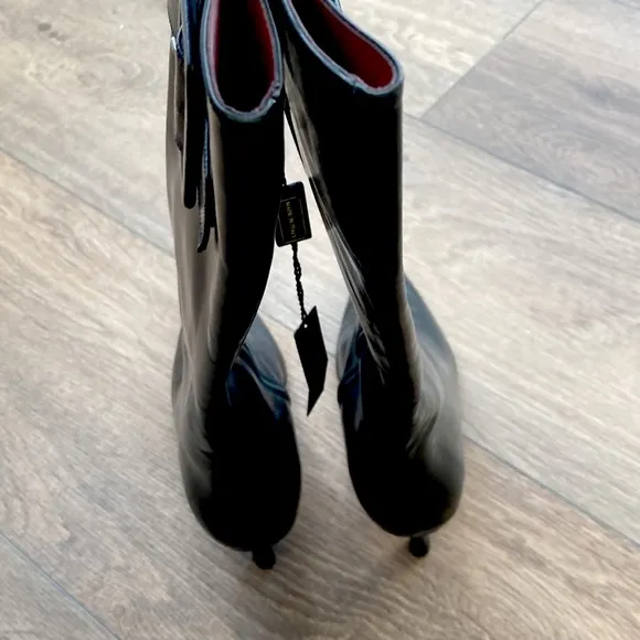 Max de Carlo Women Italian LEATHER Stiletto 2.5” Boots RED Sole Size 6.5 NEW