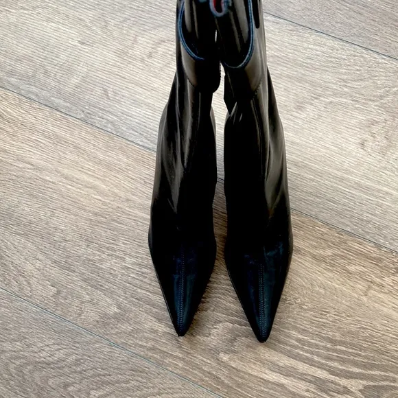 Max de Carlo Women Italian LEATHER Stiletto 2.5” Boots RED Sole Size 6.5 NEW