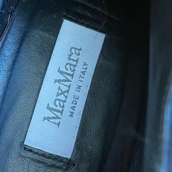 MaxMara Women Ankle Boots Black Suede Leather Size EU 38 (7)