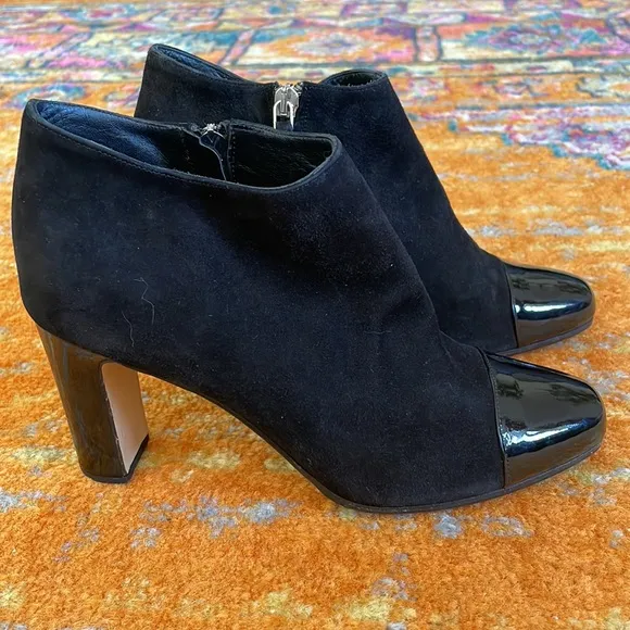 MaxMara Women Ankle Boots Black Suede Leather Size EU 38 (7)