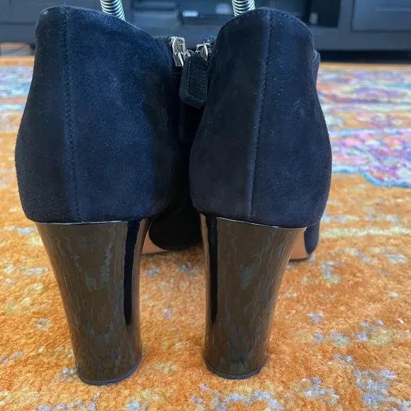 MaxMara Women Ankle Boots Black Suede Leather Size EU 38 (7)