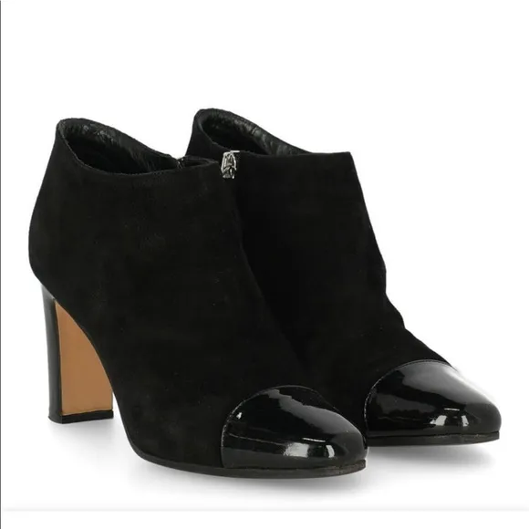MaxMara Women Ankle Boots Black Suede Leather Size EU 38 (7)
