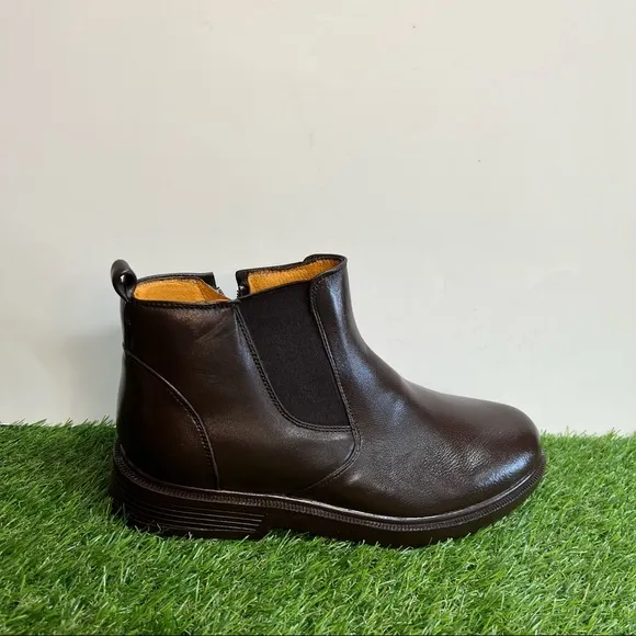 Men Western Cowboy Chelsea Zipper Ankle Genuine Leather Boot Bota Botin Cierre