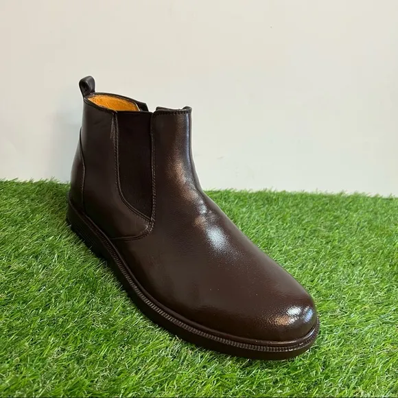 Men Western Cowboy Chelsea Zipper Ankle Genuine Leather Boot Bota Botin Cierre