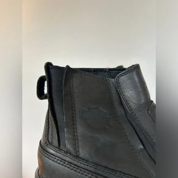 Men’s Black Leather Harley Davidson Boots