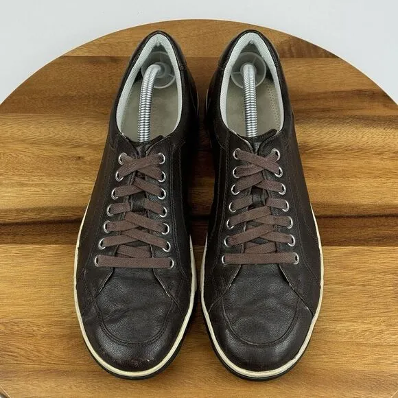 Mens Cole Haan Air Quincy Brown Leather Casual Lace Up Sneakers Shoes Size 9.5 M