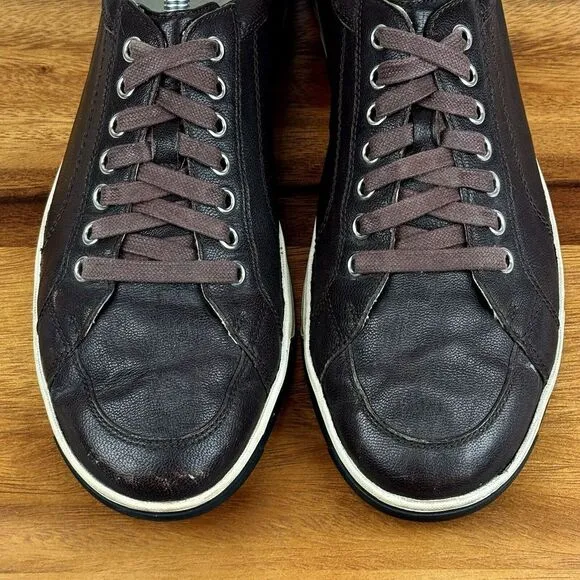 Mens Cole Haan Air Quincy Brown Leather Casual Lace Up Sneakers Shoes Size 9.5 M