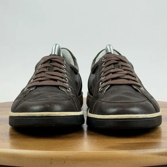 Mens Cole Haan Air Quincy Brown Leather Casual Lace Up Sneakers Shoes Size 9.5 M