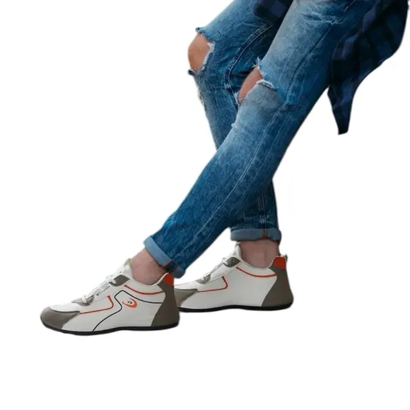 Men'S Fashion Sneakers, Round Toe Lace-Up Outdoor Shoes For Men, Summer Running