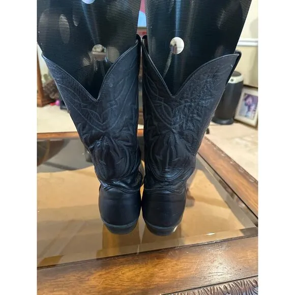 Men’s Nocona Genuine Leather Black Western Cowboy Boots. Size 10