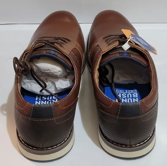 Men's Nunn Bush Circuit‎ Plain Toe Oxford Walking Shoes Brandy