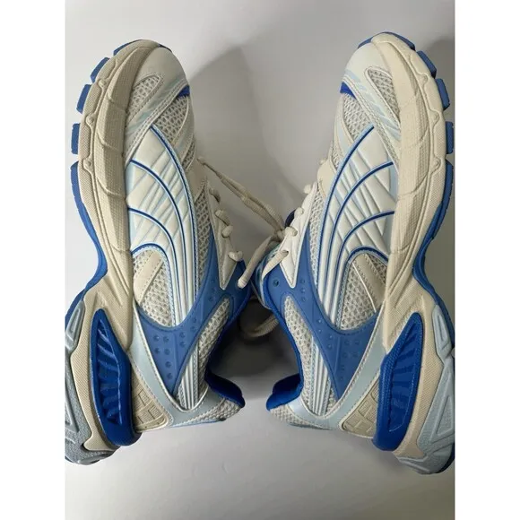 Men’s Puma Velophasis Technisch Casual Shoes Off White/Blue 390932-08 Size 8.5