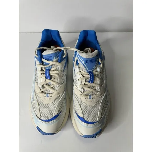 Men’s Puma Velophasis Technisch Casual Shoes Off White/Blue 390932-08 Size 8.5