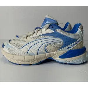 Men’s Puma Velophasis Technisch Casual Shoes Off White/Blue 390932-08 Size 8.5
