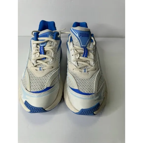 Men’s Puma Velophasis Technisch Casual Shoes Off White/Blue 390932-08 Size 8.5