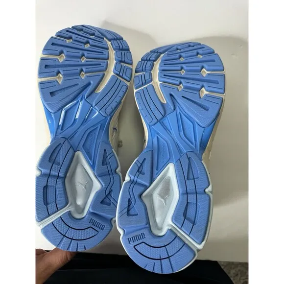 Men’s Puma Velophasis Technisch Casual Shoes Off White/Blue 390932-08 Size 8.5