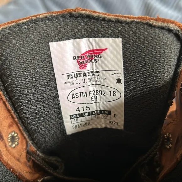 Men’s Red Wing Brown Boots - Size 10