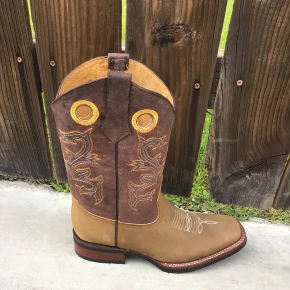 Men’s Rodeo Boots Genuine Cowhide Leather