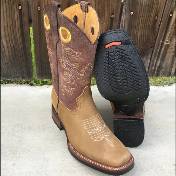 Men’s Rodeo Boots Genuine Cowhide Leather