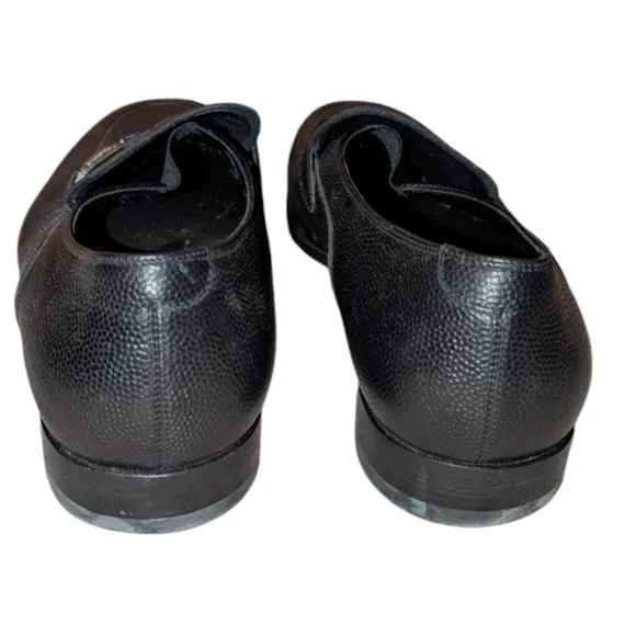 Men's Salvatore Ferragamo Black Leather Slip On Loafer Dress Business Shoes 10D