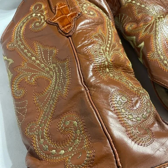 Men’s size 7.5 JNV Boots El Presidente Gold Collection Exotic Leather Western
