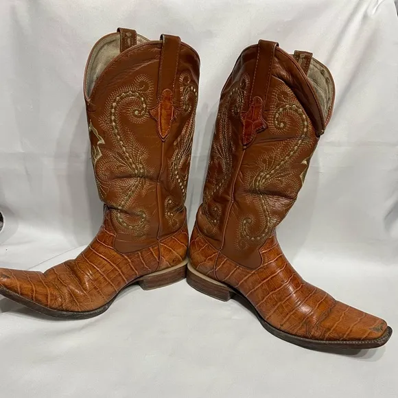 Men’s size 7.5 JNV Boots El Presidente Gold Collection Exotic Leather Western