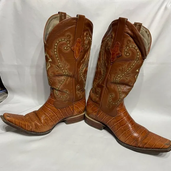 Men’s size 7.5 JNV Boots El Presidente Gold Collection Exotic Leather Western