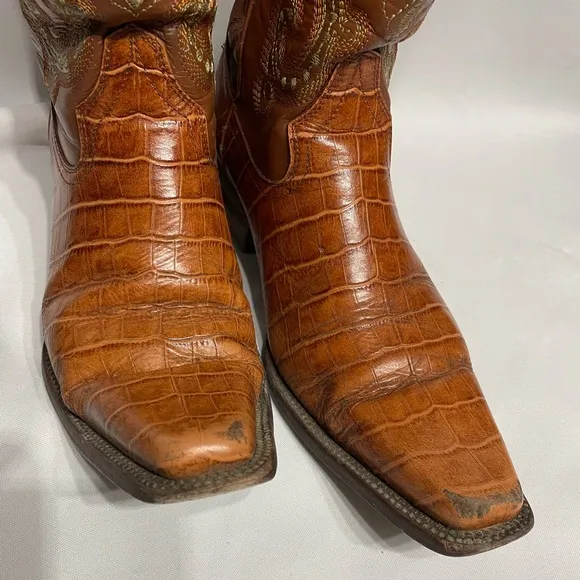 Men’s size 7.5 JNV Boots El Presidente Gold Collection Exotic Leather Western