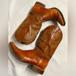 Men’s size 7.5 JNV Boots El Presidente Gold Collection Exotic Leather Western