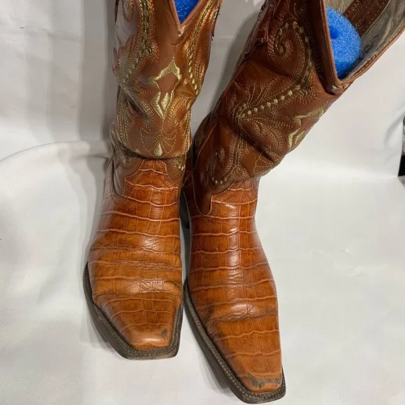 Men’s size 7.5 JNV Boots El Presidente Gold Collection Exotic Leather Western