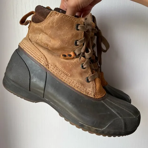 Men's Sorel Brown and Black Rain &amp; Snow Boots