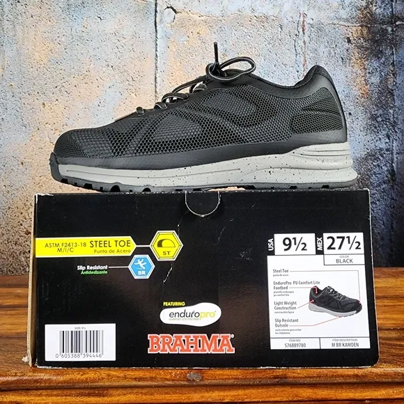 Men's Steel Toe Slip Resistant Work Shoes Size 9.5