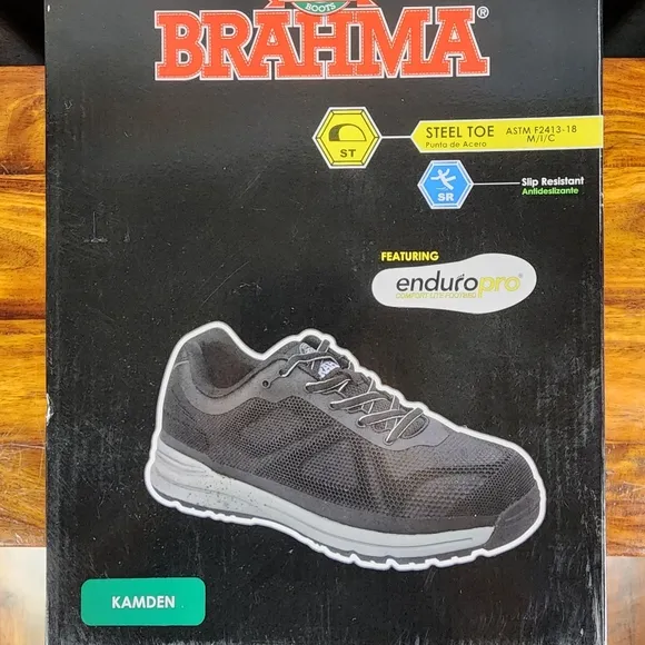 Men's Steel Toe Slip Resistant Work Shoes Size 9.5