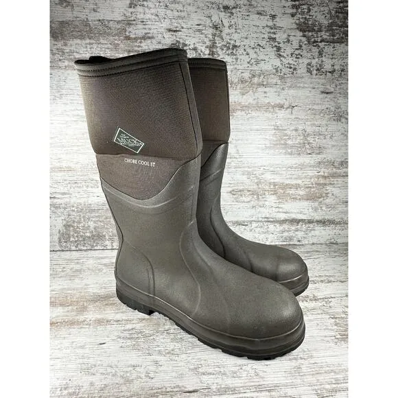 Men's The Original Muck Boot Company Chore Cool ST Brown Steel Toe Boots Sz 12