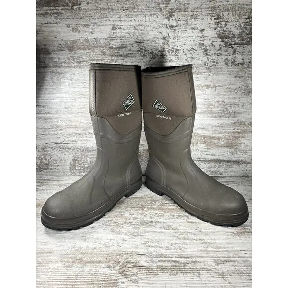 Men's The Original Muck Boot Company Chore Cool ST Brown Steel Toe Boots Sz 12