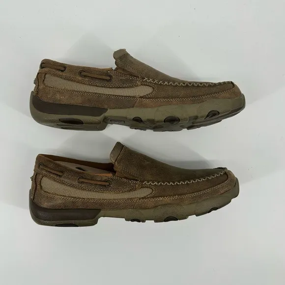 Men's Twisted X Brown Leather Slip-On Shoes MDMS002 Size 11 1/2M
