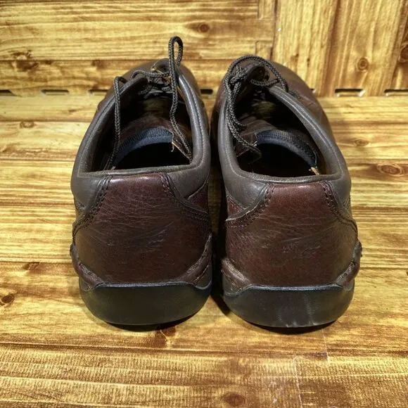 MEN'S RED WING STEEL TOE SAFETY SHOES LACE UP DARK BROWN STOCK #6704 SZ 9,5