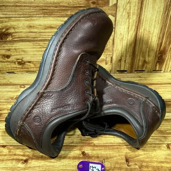 MEN'S RED WING STEEL TOE SAFETY SHOES LACE UP DARK BROWN STOCK #6704 SZ 9,5